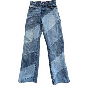 Revice Denim Patchwork High Waist Straight Leg Jeans Size 24 | Y2K Vintage Style